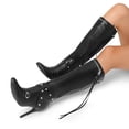thumbnail image 6 of DREAM PAIRS Women's Metallic Stiletto Heeled Knee High Boots Sexy Fashion Pointed Toe Dress Boots with Stud and Zipper Tassel, 6 of 7