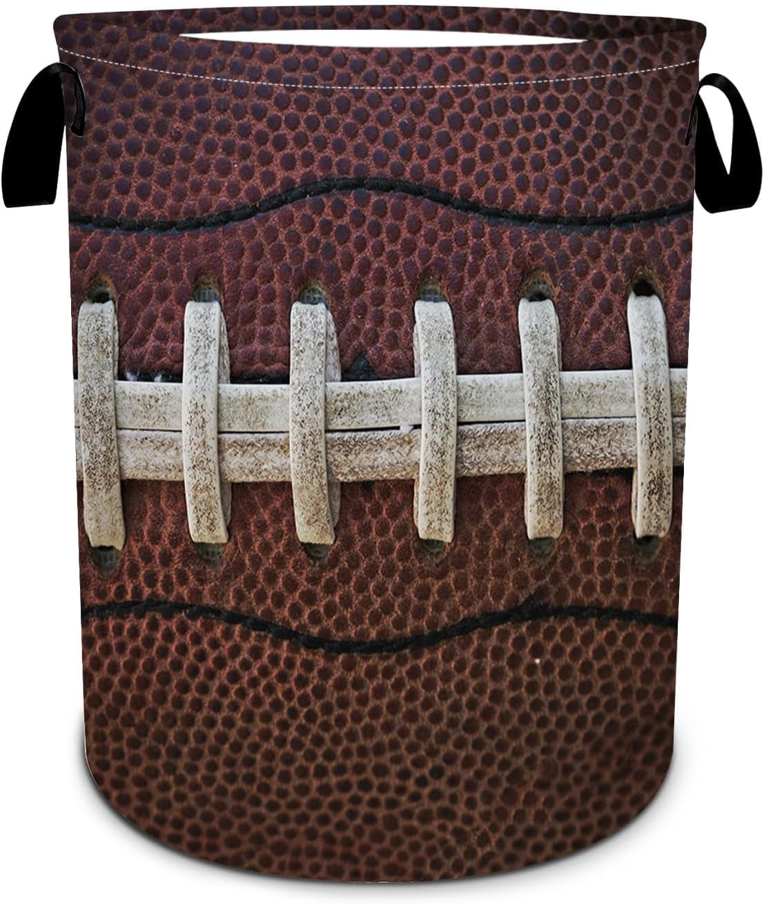 American Football Texture Laundry Basket, Sports Theme Laundry Hamper Foldable Waterproof Funny Tote Bag Dirty Clothes Storage Bucket Toy Organizer for Bathroom/Laundry/Bedroom