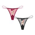 thumbnail image 1 of Varsbaby Woman's G-String Thongs with Rabbit Cartoon Picture 2 Pack, 1 of 5