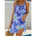 thumbnail image 3 of ZOELNIC Women's Boho Turtle Print Midi Dress Sleeveless Crew Neck, Summer Casual Beach Dress, S, 3 of 4