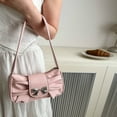 thumbnail image 3 of LNGOOR Cloud Shaped Wrinkled Solid Color Shoulder Bag With Bowknot  Fashionable And Versatile, 3 of 7