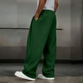 thumbnail image 5 of dazeni Men’s Baggy Sweatpants High Waisted Elastic Waist Drawstring Sweat Pants Comfy Wide Leg Casual Loose Joggers with Side Pockets Green X-Large, 5 of 7