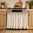 thumbnail image 5 of Farmhouse Stove Skirt Oven Curtain for Kitchen Decor, Cotton Blend Stove Curtain with Lace Ruffle Trim & 9 Ribbon Ties, Oven Cover for Cottage Kitchen Daily Furnishing A, 5 of 8
