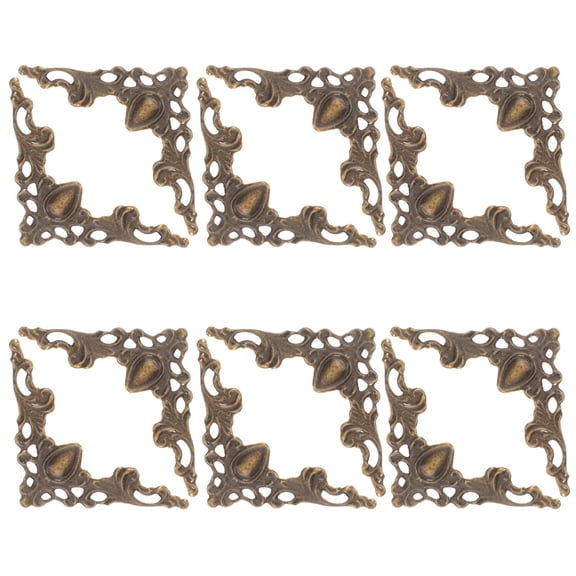 BESTYASH 100Pcs Decorative Metal Scrapbook Corners Dark Brown Vintage Style Book Protector for Journals and Albums