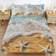 thumbnail image 6 of 3 Pcs Soft Bedding Set, Includes 1 Duvet Cover with Zipper And 2 Pillow,Shams Starfish Beach Full(79"×90"), 6 of 8