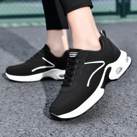 

Yishow-AA Women‘s Line Details Lightweight Air Cushion Sole Sneakers Lace-Up Running Shoes Casual & Stylish Shoes Women‘s Footwear