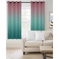 thumbnail image 2 of Ombre Green Pink Blackout Curtains 45 Inches Long for Bedroom, Colorful Painting Thermal Insulated Room Darkening Black Out Window Curtain Panels Grommet Drapes for Living Room, 2 of 8