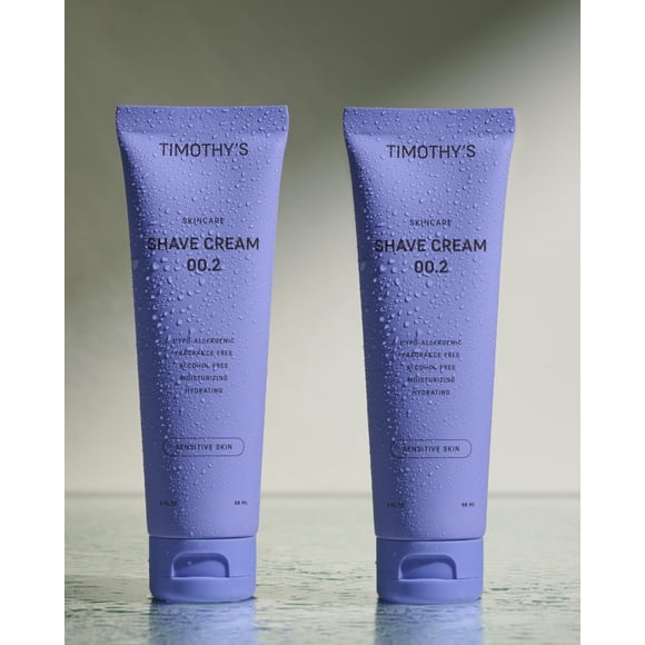 Crema de Afeitar Timothy's Sin Fragancia 2×88 ml para Piel Sensible