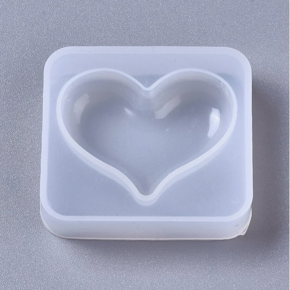 20pcs Silicone Molds Resin Casting Molds For UV Resin Epoxy Resin Jewelry Making Heart White 42x47x12mm