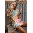 thumbnail image 4 of Robe T-Shirt Ample à Fente Teinture sur Nœuds Multicolore pour Femme, 4 of 20
