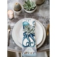 thumbnail image 2 of Coastal Octopus Cloth Napkins Set of 6 Reusable Dinner Napkins, Nautical Starfish Shell Jellyfish Anchor Cocktail Napkin Washable Table Napkins for Wedding/Holiday Party/Baby Shower 20"x20", 2 of 7