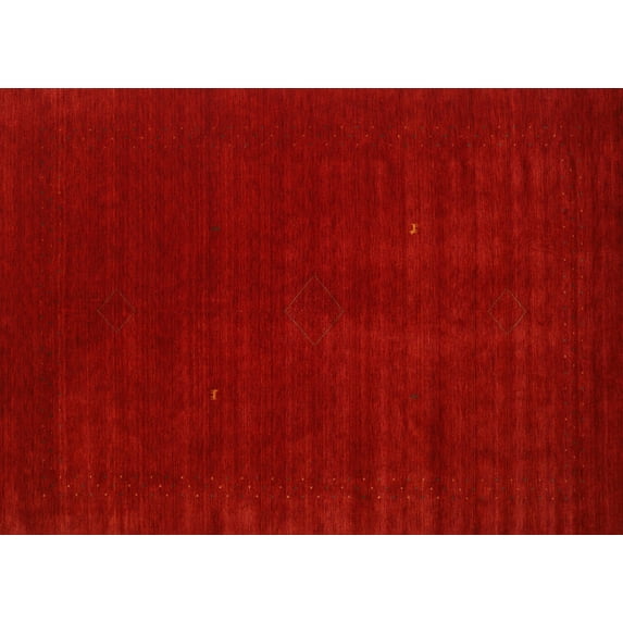 Ahgly Company Indoor Rectangle Contemporary Red Abstract Area Rugs, 3' x 5'