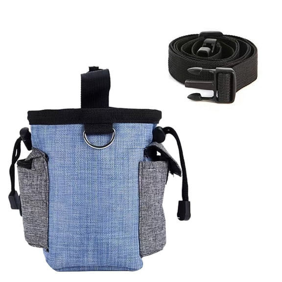 Dog Treat Pouch Dog Training Treat Pouch For Pet Dog Treat Bags With Adjustable Waist Belt Shoulder Strap Poop Bag Dispenser Blue
