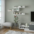 thumbnail image 3 of Ada Home Decor Furniture 47" 3 Tier White Wilton Modern Wall Shelf, 3 of 7