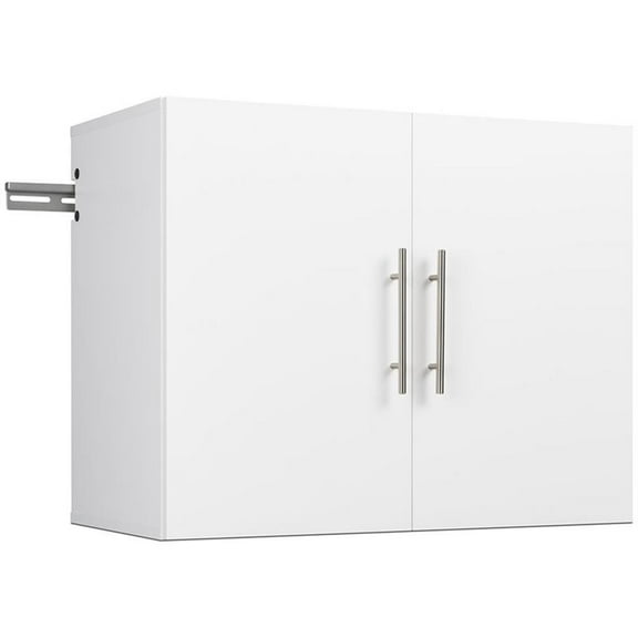 Pemberly Row Contemporary 30" Wall Mounted Garage Cabinet in White