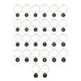 thumbnail image 2 of 2x26 Piezas De Anillos Con Dijes Para Copas De Vino, Decoraciones Para Fiestas De Bodas Y Navidad, Color Negro, 2 of 9