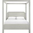 thumbnail image 3 of Meridian Furniture Salina Gris Lin Tissu Texturé Rembourré Lit Double, 3 of 18