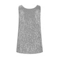thumbnail image 5 of Yigetop Sequin Tank Tops for Women, Womens Summer Fashion Sequin Tops Neck Sequin Sleeveless Tanks Tops Blouses Sparkly Tops for Women Grey 2XL, 5 of 6