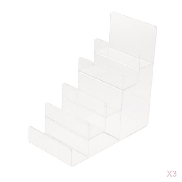 3 Unidades Soporte de Estante rílico Transparente de Almacenamiento Diseño de Escalera para Perfumes Teléfonos Móviles Zulema Estante de exhibición de escalera de acrílico