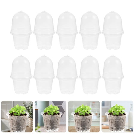 STRANDCHIC Nursery Pots Clear for Plants with Temperature Adjustment 10 Sets