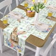 thumbnail image 4 of Easter Table Runner 13.8x71 Inches Long Floral Bunny Runner for Table Rabbit Green Buffalo Plaid Table Runners Washable Dresser Scarf for Kitchen Coffee Dining Seasonal Spring Holiday Party Decor, 4 of 6