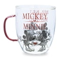 thumbnail image 2 of Taza de cristal Silver Buffalo Disney Mickey Minnie 414 ml con purpurina, 2 of 9