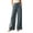 Gray, variant on Womens Vertical Textured Wide Leg Pants Adjustable Fabric Drawstring Elastic High Waist With Side Inset Pockets Lightweight Wrinkle Resistant Woven Fabric Loose Full Length Casual Trousers