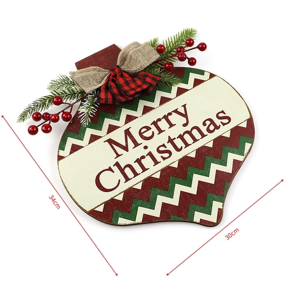 PIX-LINK Adorno navideño con corona de madera para puerta delantera de arco para el hogar PIX-LINK adornos y suministros navideños