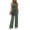 Green, variant on 2 Piece Sets for Women Casual Summer Outfits Sleeveless Tops and Wide Leg Pants with Pockets Travel Vacation Lounge Sets