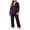 Purple, variant on FAHUOMU Pajamas Set For Women Long Sleeve Long Pants 2 Piece Sleepwear Soft Breathable V Neck Lapel Collar Lounge Sets
