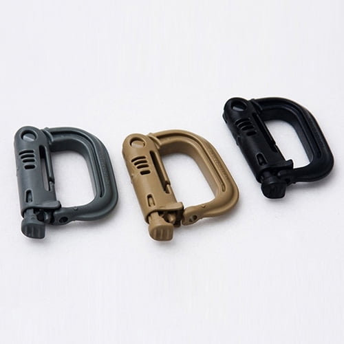 Carabiner D-shaped Molle Rotating Ring Tactical Military Keychain Camping Clip 
