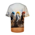 thumbnail image 5 of Levmjia Women's Crew Neck Short Sleeve T-Shirt, Horse Racing Graphic Print Casual Top, Loose Summer Tee for Ladies Daily Vacation, 5 of 5