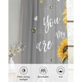 thumbnail image 6 of Sunflowers Sheer Curtains 39 Inch Length 2 Panels Set for Living Room/Bedroom, Spring Summer Bees Yellow Floral Grey Kitchen Curtains Grommet Semi-Sheer Curtains Drapes Window Treatments 27.5"x39"x2, 6 of 7
