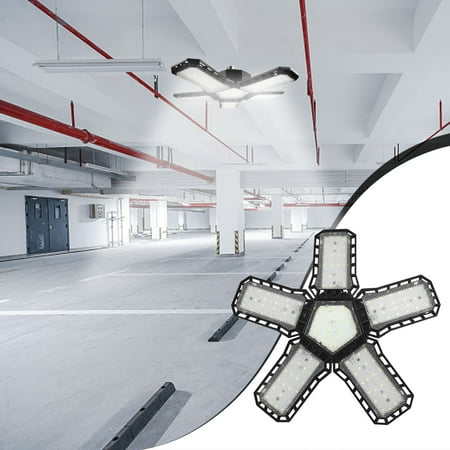 

MuYan LED Garage Lights Deformable LED Garage Ceiling Lights with Adjustables Panels LED Shop Lights for Garage Workshop Basement Support E27 Screw Socket