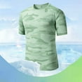 thumbnail image 2 of TANGQIOP Men T-Shirts Short Sleeve Ice Silk Quick Dry Loose Casual Camouflage Thin Crew Neck Moisture Wicking Breathable Light Green L, 2 of 6