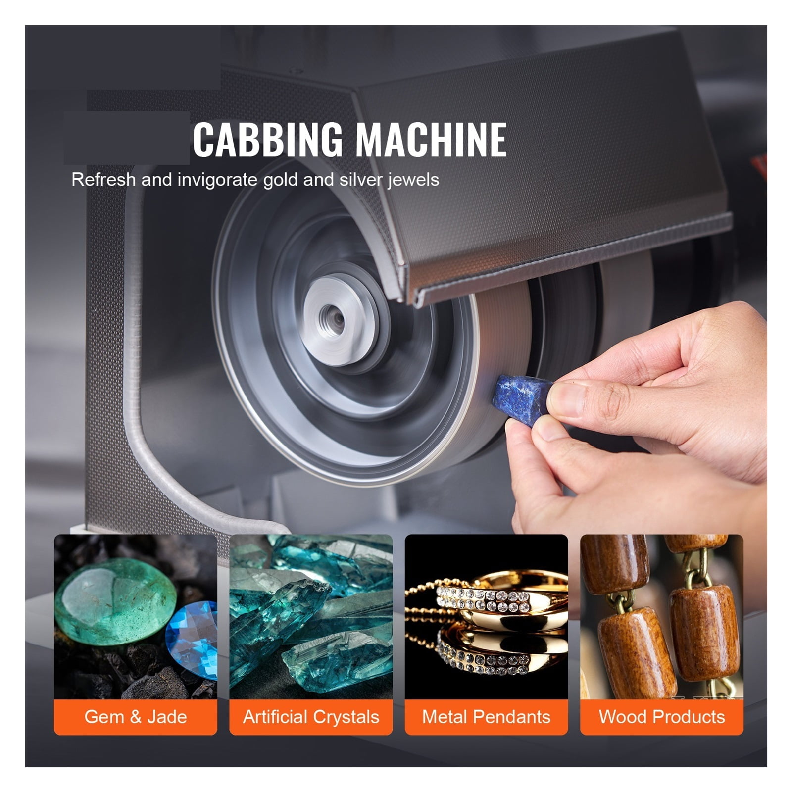 Cabbing Machine 6" 2 1800rpm Efficient Lapidary Rock Grinder, Polisher With Lamp & Water Pump For Jade Stone ,Powerhouse Performance