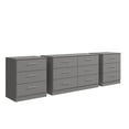 thumbnail image 3 of Kappesberg Foster Gray 50.3"W 6-Drawer Dresser and Two 3-Drawer Chests Bedroom Set - for Adults and Teens, 3 of 6