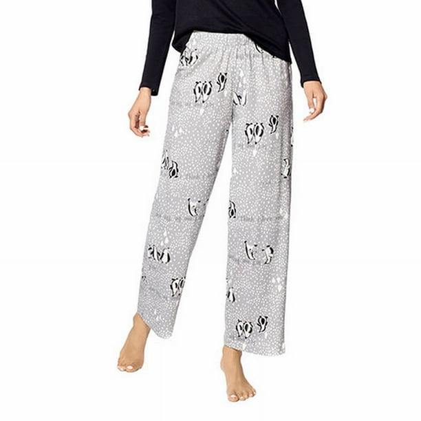 Hue Hue NEW Gray Womens Size 2X Plus Words With Penguins Lounge