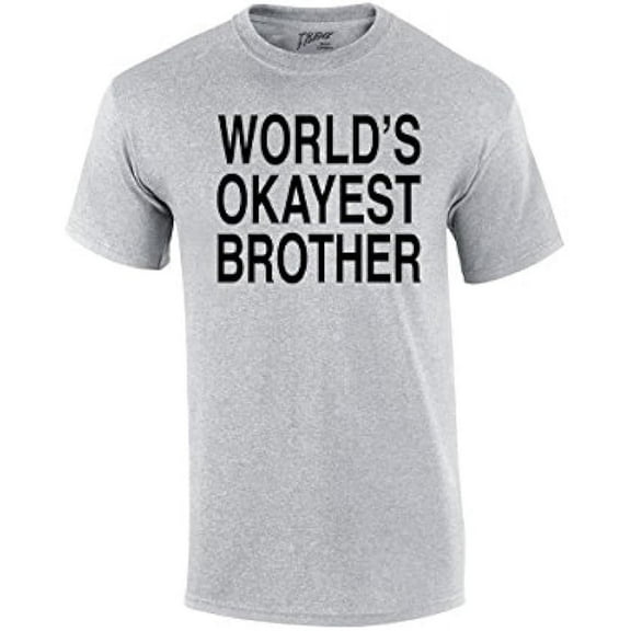 Trenz Shirt Company World's Okayest Brother T Shirt – Funny Mens Sarcastic Sibling Tee, Gag Gift for Brother, Humorous Graphic Novelty Top-fuschia-medium