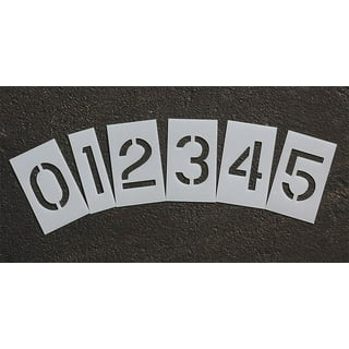  12 Number Stencils Parking Lot Kit - 12 Inch - 60 Mil - (1/16  Thick) 12 Wider Font Number Stencils. : Arts, Crafts & Sewing