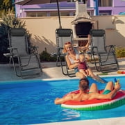 EDX Zero Gravity Chair Outdoor Lounge Chair,Suitable for Beach Terrace Pool Patio, Black 2-Pack