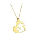 thumbnail image 2 of Collar con colgante de corazón para el Día de la Madre, ideal para celebraciones navideñas y bodas. Color dorado, 2 of 9