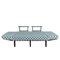 thumbnail image 3 of Art Nouveau Futon Couch, Retro Style Abstract Pattern with Curves Simplistic Symmetic Tile Design, Daybed with Metal Frame Upholstered Sofa for Living Dorm, Loveseat, Teal and White, by Ambesonne, 3 of 4