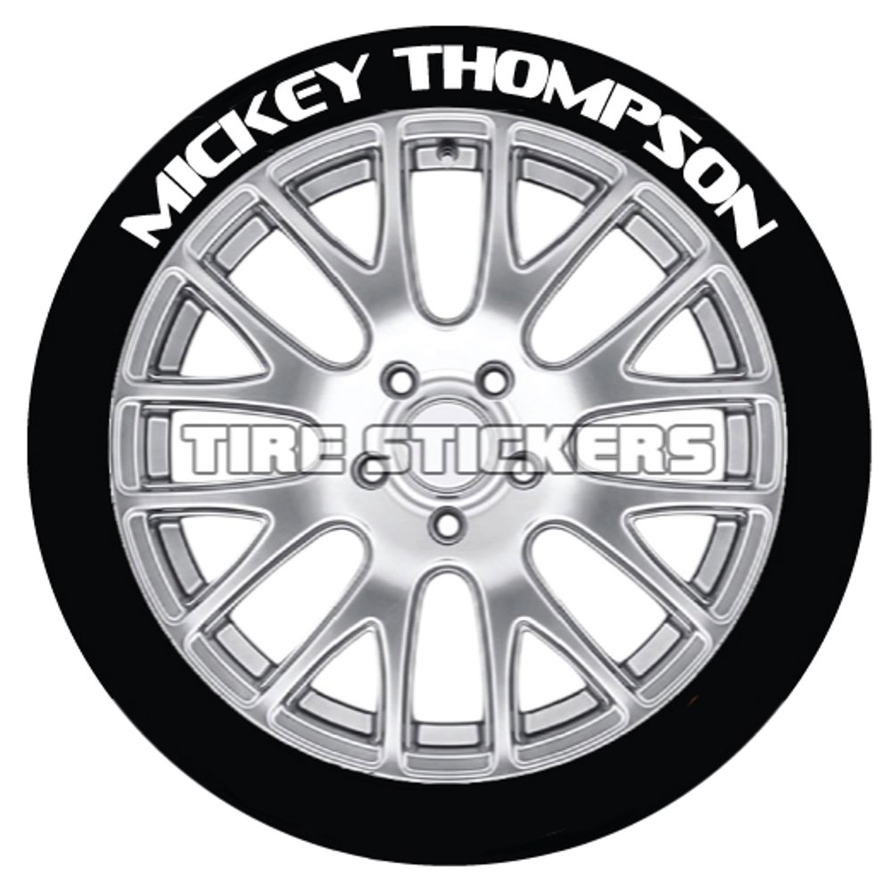 Mickey Thompson Tire Stickers White 1.25" For All Wheel Sizes (4