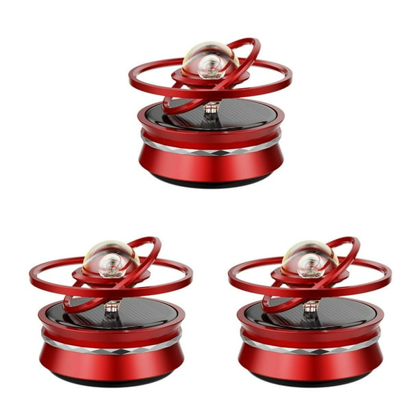 Difusor de aroma Kenally con energía solar para automóvil Decoración refrescante portátil Oficina hogar Negro Rojo