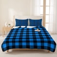 thumbnail image 3 of Twin Quilt Set 68''x86'', Black Blue Plaid Lightweight Summer Bedspread Coverlet Set with 2 Pillow Shams, Country Buffalo Checked Gingham Breathable All Season Quilt Bedding for Dorm/Bedroom, 3 of 9