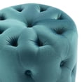 thumbnail image 5 of Modway Amour Tufted Button Round Performance Velvet Ottoman in Sea Blue, 5 of 6
