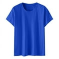 thumbnail image 4 of Birdeem T-Shirt Blouse Femme Mode Uni Col Rond Manches Courtes Hauts Amples, 4 of 12