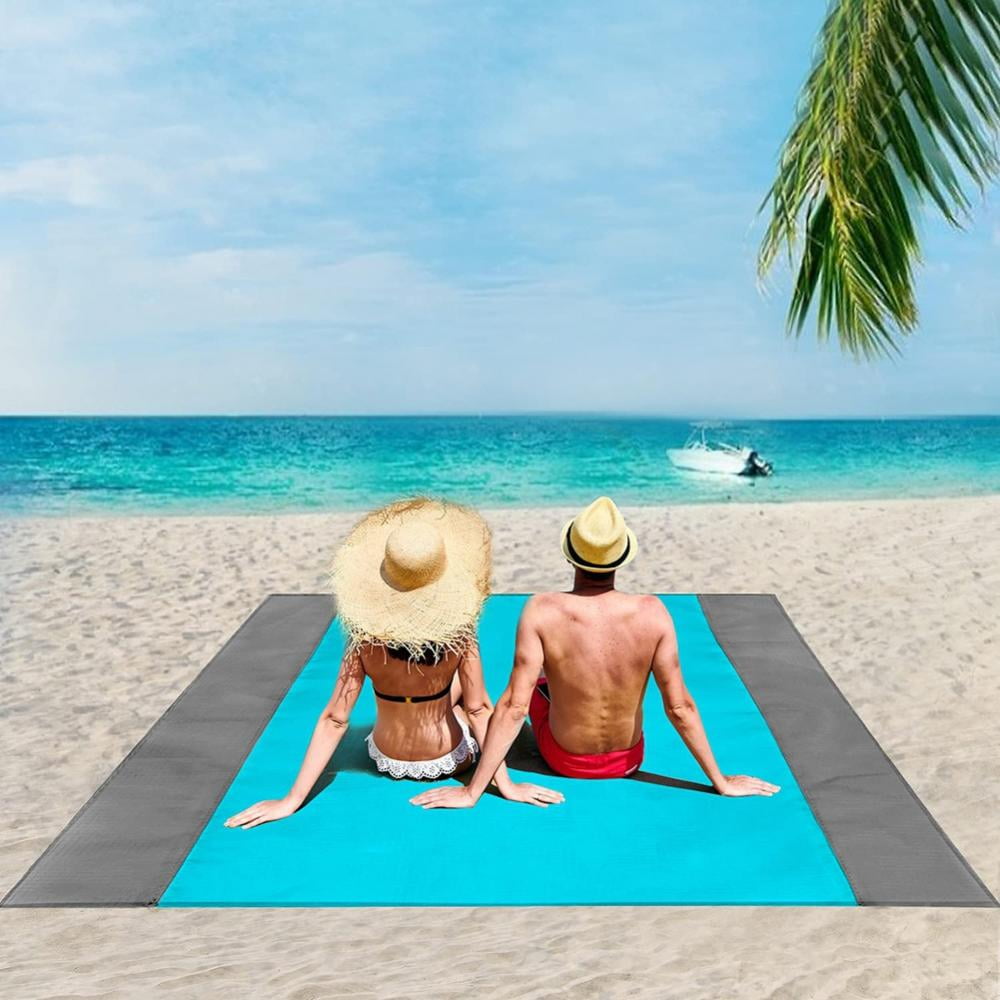 Extra Large Beach Mat Outdoor Picnic Blanket 84" x 79 Beach Blanket Sand Proof 