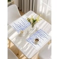 thumbnail image 5 of Navy Blue Polka Dots Placemats Set of 8, Vintage Abstract Art Watercolor Placemats for Dining Table, Place Mats for Kitchen Tabletop, Waterproof Wipeable Dining Table Mats Set, 5 of 9